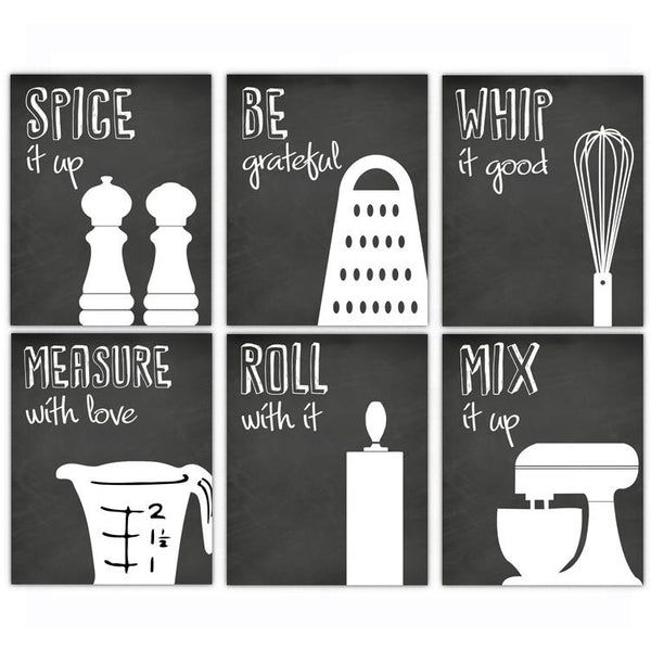 Kitchen Decor PRINTABLE Signs. Set of Chalkboard Kitchen 