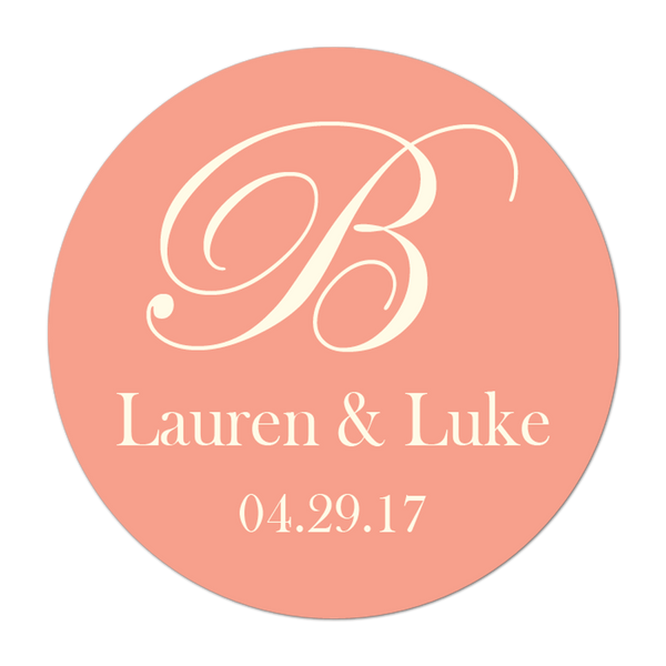 Last Name Initial Monogram Wedding Favor Sticker – INKtropolis