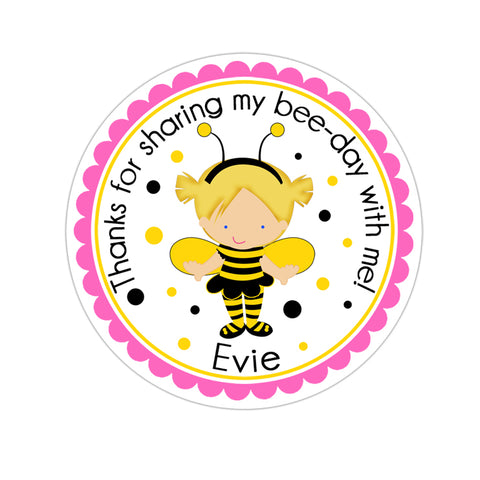 Bumble Bee Costume Personalized Birthday Favor Sticker