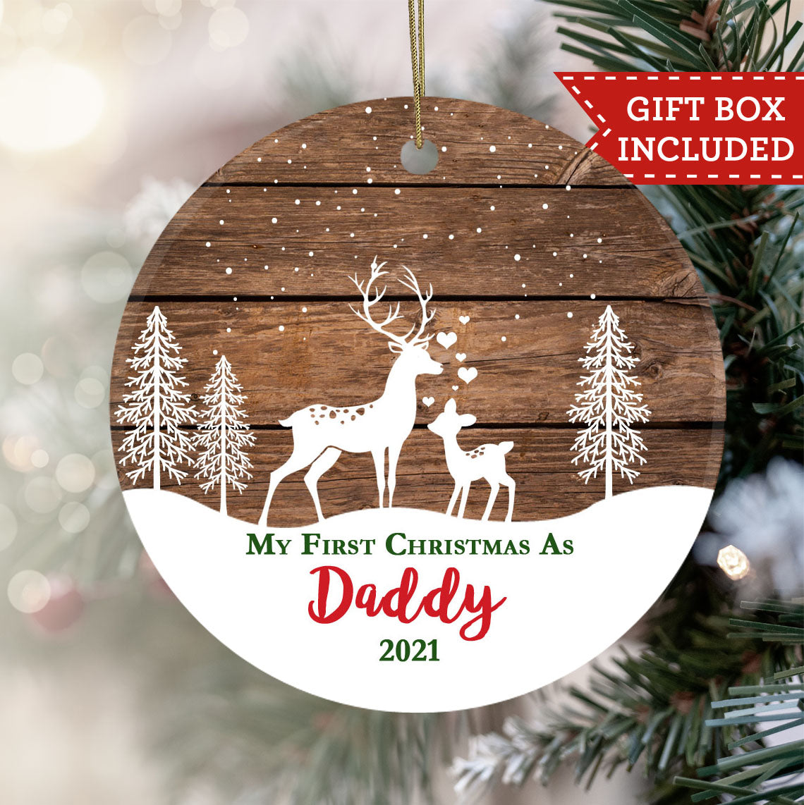 First christmas store as daddy ornament