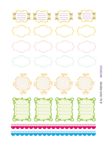 Monthly Planner Stickers Specialty Fancy Frame 1/2 and Full Boxes Plus Stickers Planner Labels Compatible with Erin Condren Vertical Life Planner