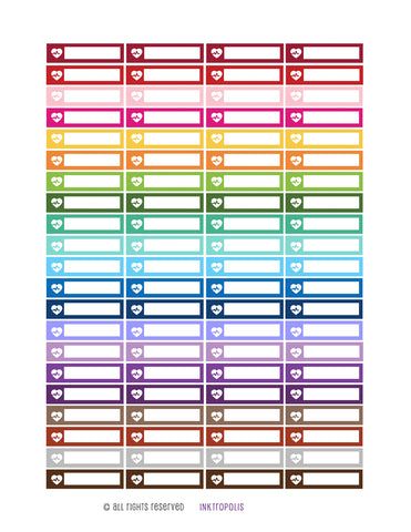 Monthly Planner Stickers Rainbow Heart Rate Stickers Planner Labels Compatible Erin Condren Vertical Life Planner