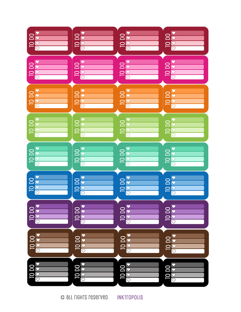 Monthly Planner Stickers Rainbow To Do Checklist Stickers Planner