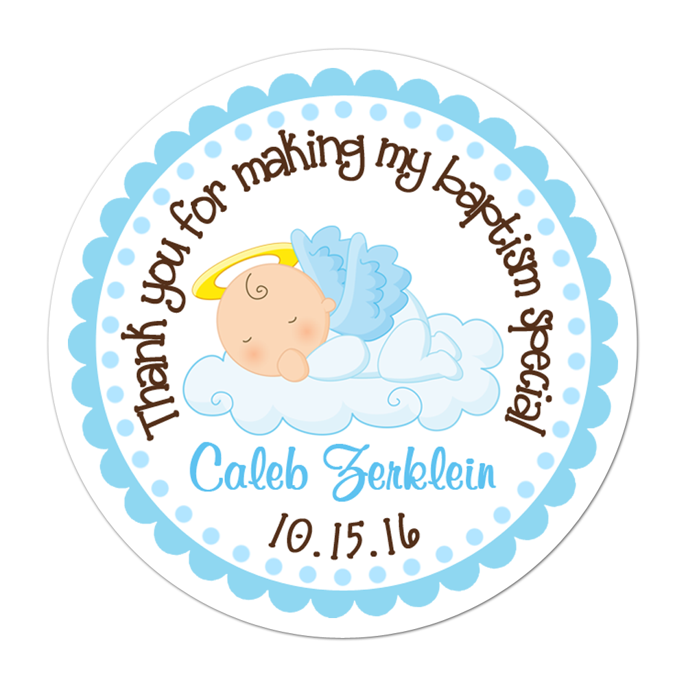 Angel Baby Boy Baptism Sticker – INKtropolis