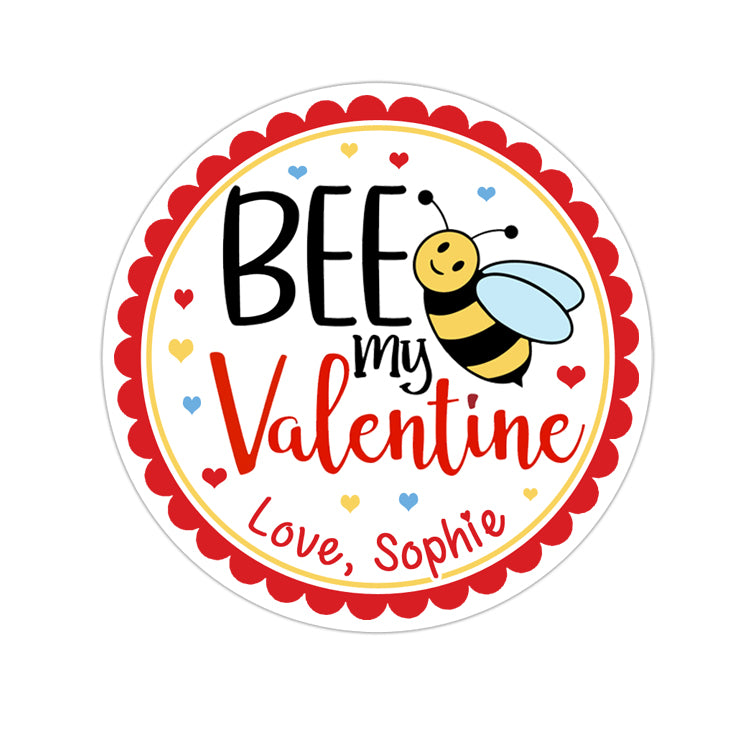 Classic Be My Valentine Custom Valentine's Day Stickers