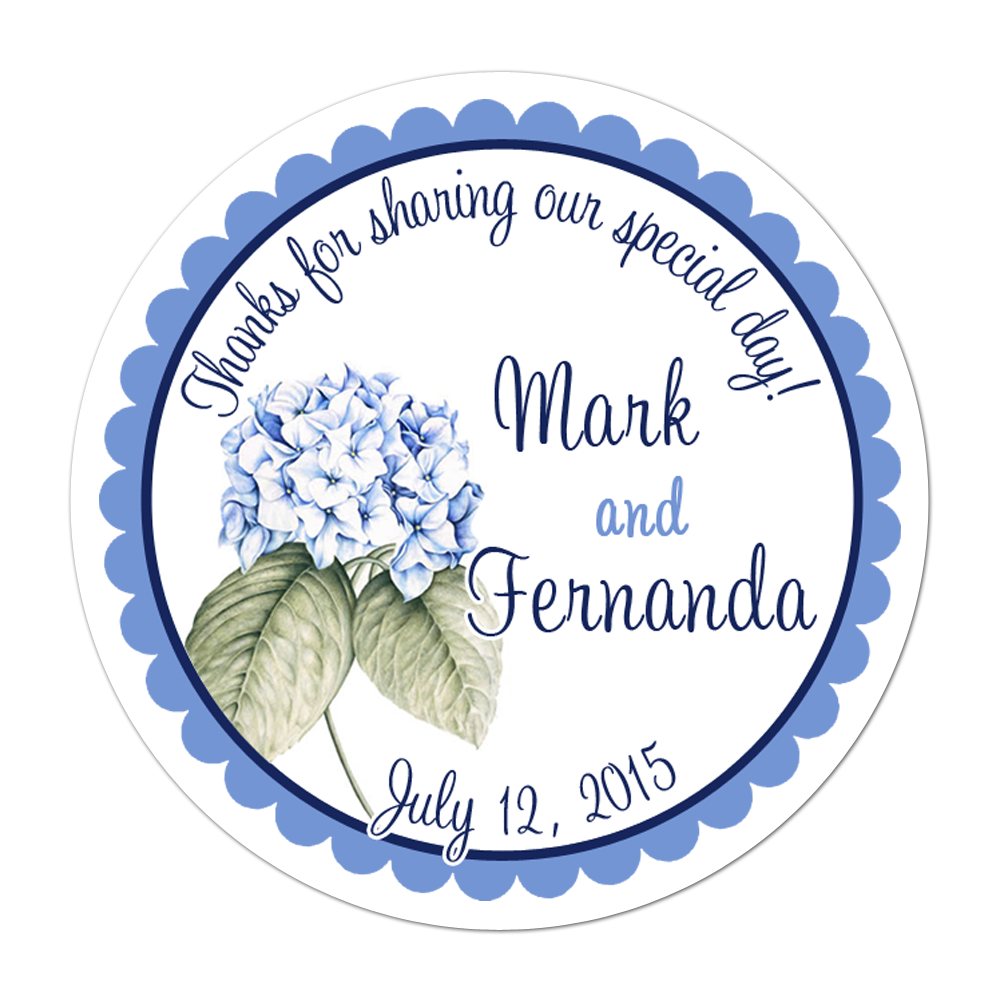 Floral Wedding Stickers for Favors, Custom Wedding Stickers for