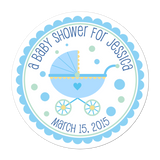 Baby Pram Personalized Sticker Baby Shower Stickers - INKtropolis