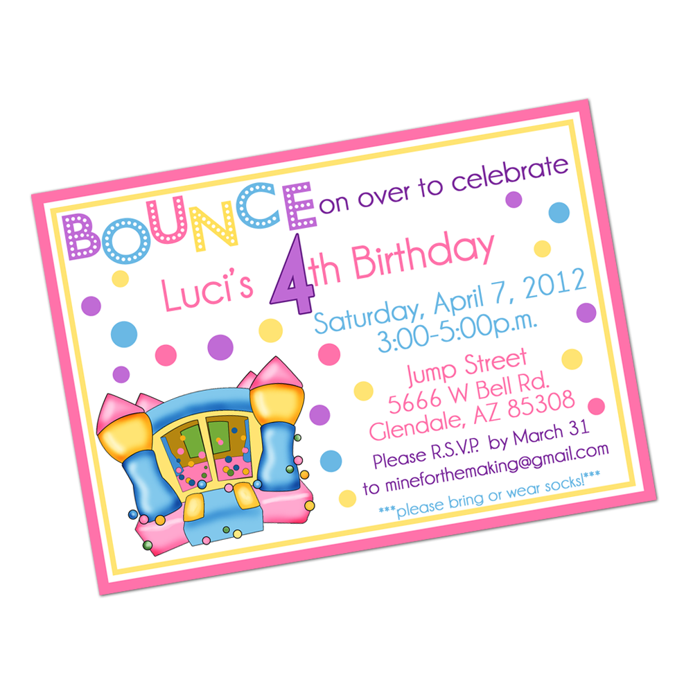 Pastel Colored Bounce House Digital Invitation Digital Invitations - INKtropolis