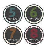 Colorful Chalkboard Style Monthly Baby Stickers onesie sticker - INKtropolis