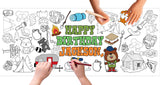 Personalized Camping Birthday Coloring Banner, Poster, Paper Table Cover