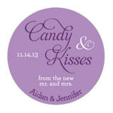 Candy and Kisses From The New Mr and Mrs Personalized Sticker Wedding Stickers - INKtropolis