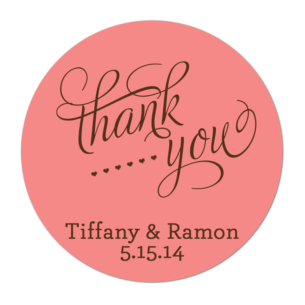 Classic Thank You Wedding Favor Sticker Inktropolis 0109