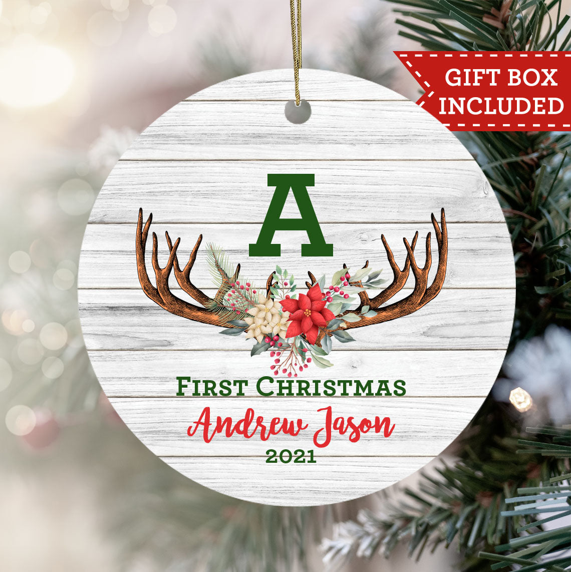 Personalized Wood Ornament - My First Christmas Ornament