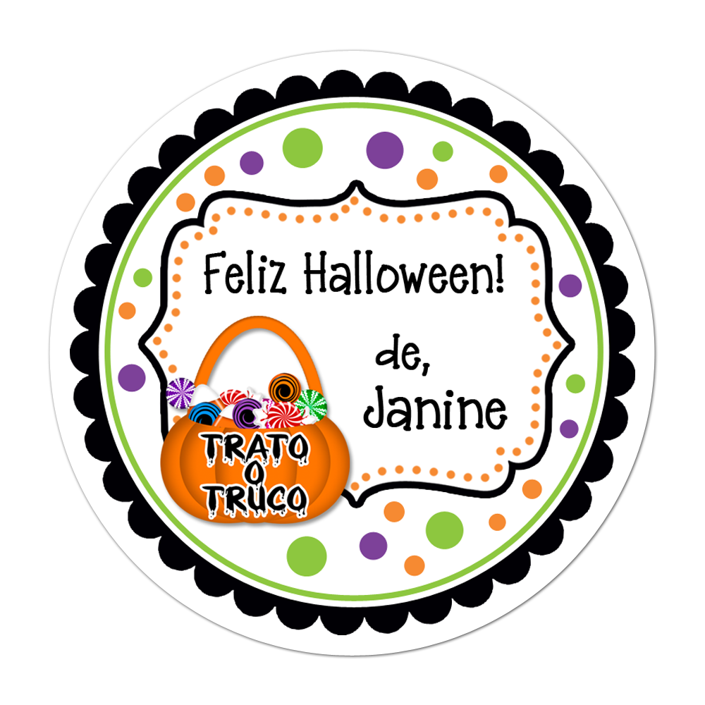 Trato O Truco Fancy Frame Personalized Sticker Halloween Stickers - INKtropolis