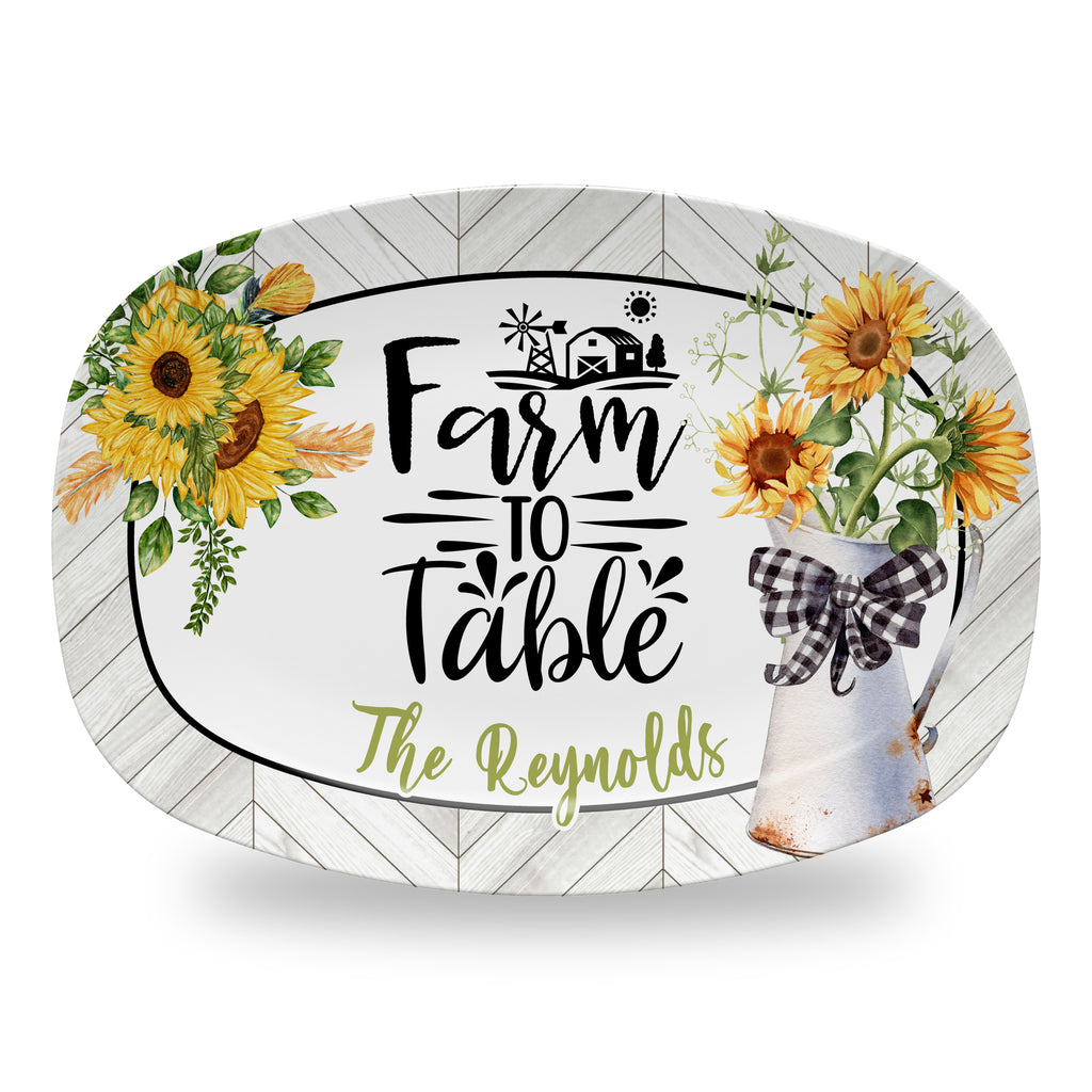 Personalized Farmhouse Platter, Serving Tray - Farm To Table