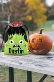 Personalized Halloween Trick Or Treat Bag, Kids Drawstring Bag - Frankenstein Face