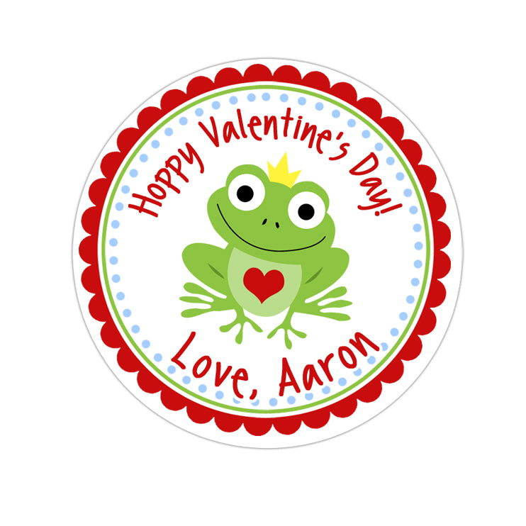 Frog Valentines Day Personalized Sticker Valentines Day Stickers - INKtropolis