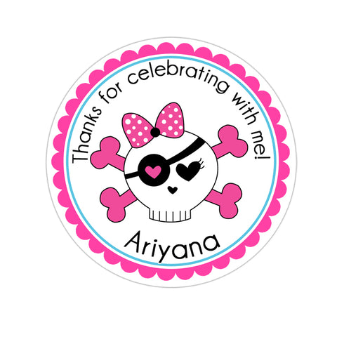 Girl Skull With Bow Personalized Sticker