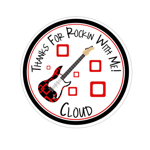 Guitar Personalized Birthday Favor Sticker