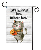 personalized black cat halloween yard flag