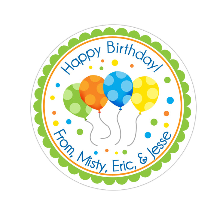Sticker Happy birthday balloons