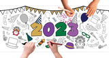 Happy New Year Coloring Banner, Poster, Paper Table Cover