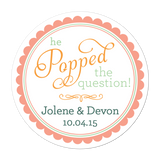 He Popped The Question Personalized Sticker Wedding Stickers - INKtropolis