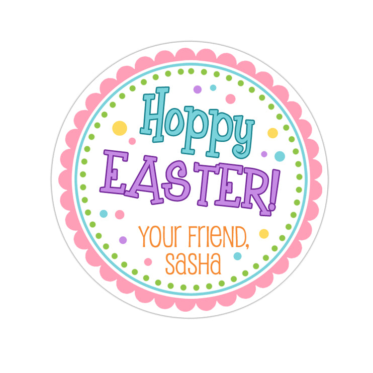 Happy Easter Blue and Purple Personalized Sticker Other Holiday Stickers - INKtropolis