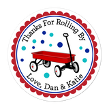 Little Red Wagon Personalized Sticker Baby Shower Stickers - INKtropolis