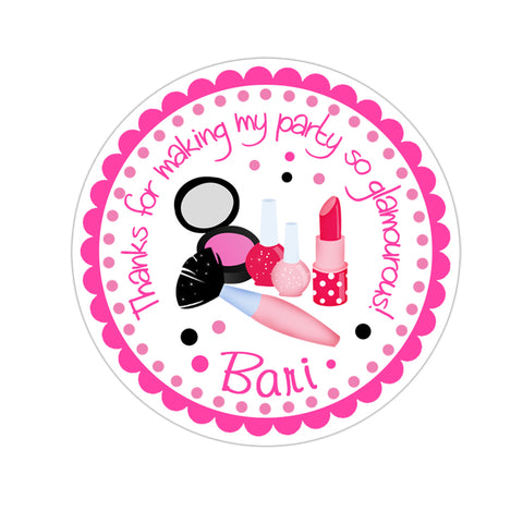 Makeover Personalized Birthday Favor Sticker