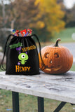 Personalized Halloween Trick Or Treat Bag, Kids Drawstring Bag - Monster