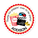 Movie Theater Personalized Sticker Birthday Stickers - INKtropolis