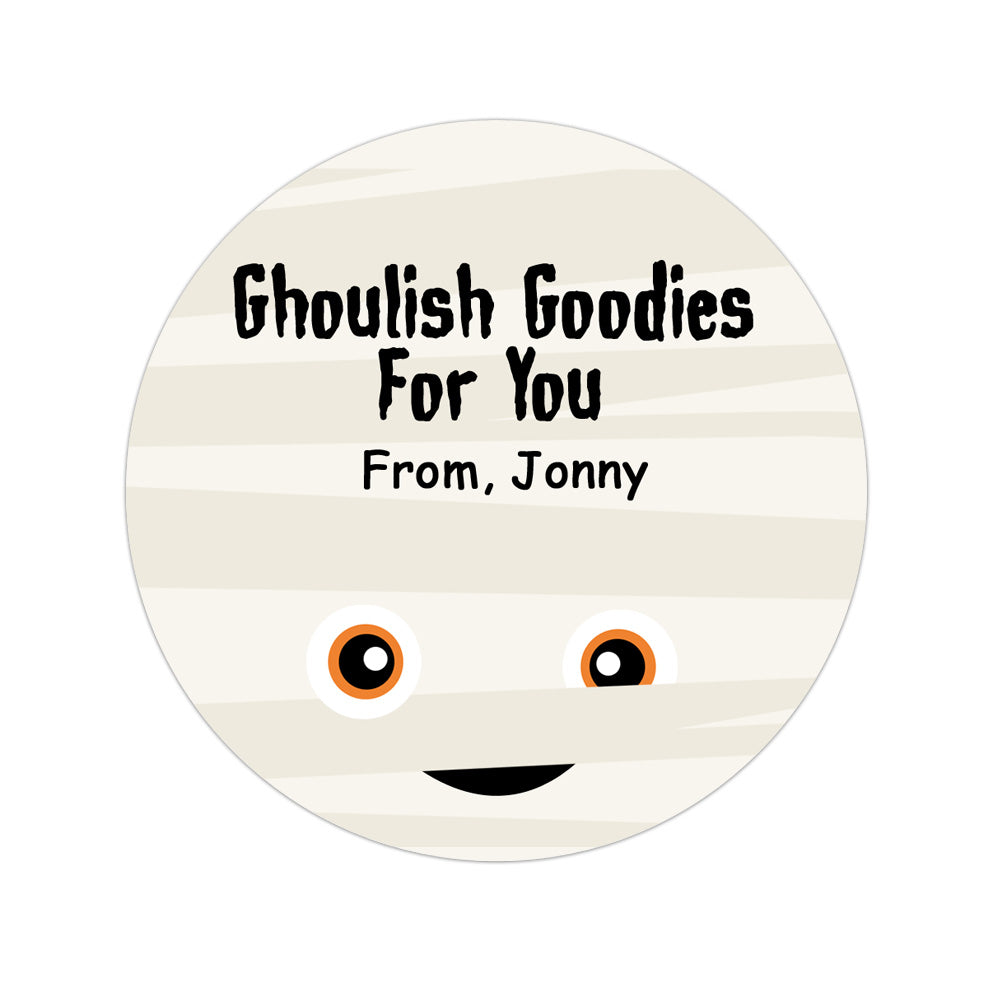 Mummy Face Personalized Sticker Halloween Stickers - INKtropolis