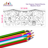 Happy New Year Coloring Banner, Poster, Paper Table Cover