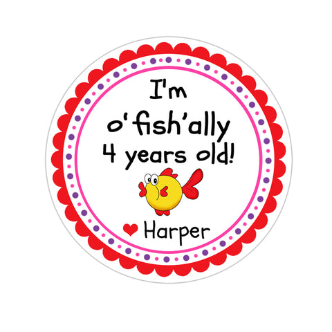 OFishally Personalized Birthday Favor Sticker