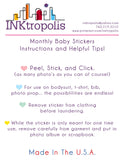 Baby Animals Monthly Baby Stickers onesie sticker - INKtropolis