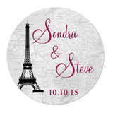 Paris Eiffel Tower Personalized Sticker Wedding Stickers - INKtropolis