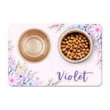 Personalized Pet Food Placemat - Pastel Floral