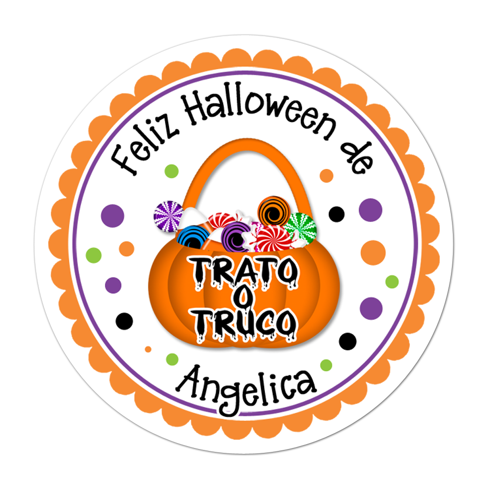 Trato O Truco Pumpkin Personalized Sticker Halloween Stickers - INKtropolis