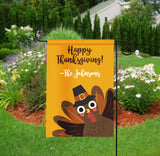 Personalized Thanksgiving Garden Flag - Turkey