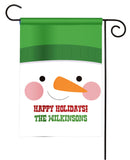 personalized snowman face christmas flag